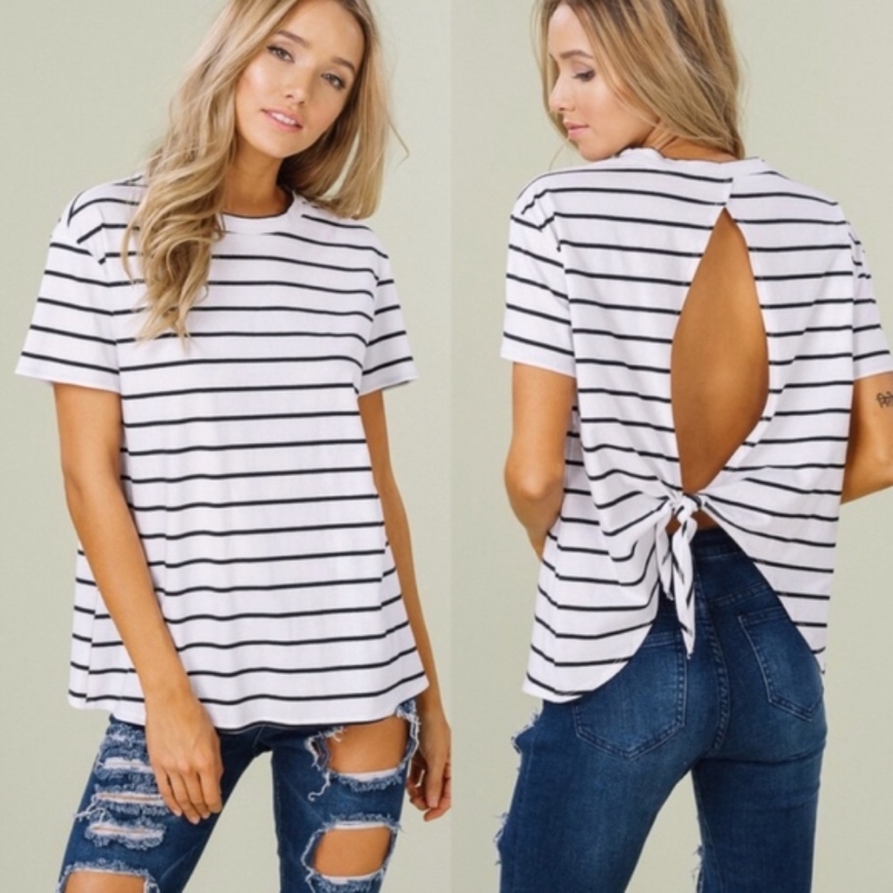 LIZZIE Softest Open Back Tee - IVORY - Picture 2 of 2